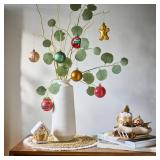 DecorbyHannah Gingerbread Man Christmas Ornaments Set,100ct Shatterproof Red Green Gold Christmas Tree Ornaments Bulk with House,Assorted Decorative Hanging Ball Ornaments for Xmas Tree Decoration