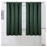 LEMOMO Green Blackout Curtains/42 x 63 Inch/Set of 2 Panels Rod Pocket Room Darkening Curtains for Bedroom
