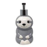 Isaac Jacobs Gray & White Ceramic Sloth, Liquid Soap Pump/Lotion Dispenser with Chrome Metal Pump (Holds Up to 12 Oz.) â Great for Bathroom, Kitchen Countertop, Bath Accessory (Sloth)