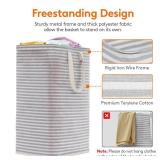 Lifewit 2 Pack Laundry Hamper Large Collapsible Laundry Baskets, Freestanding Waterproof Clothes Hamper with Easy Carry Handles in Laundry Room Bedroom Bathroom College Dorm for Adults, Grey, 2 x 80L