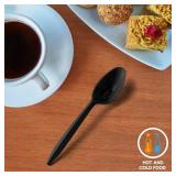 1000 Pcs Black Plastic Utensils Set - 500 Forks And 500 Teaspoons, Plastic Forks And Spoons Set - Bulk Black Cutlery Set
