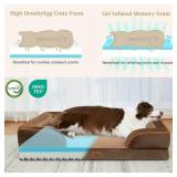 Cooling Dog Bed Memory Foam, Jumbo Dog Bed for Extra Large Dogs, Orthopedic Jumbo Breed Dog Bed, Waterproof Dog Bed with Bolster & Removable Cover(Jumbo,Khaki Brown)