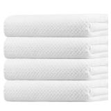 HOMEXCEL Bath Towel Set Pack of 4, 30 x 60 Inches Large Microfiber Bath Towels, Soft, Absorbent, and Quick Dry Towels for Bathroom, Pool, Beach, Swim, and Yoga, Large Bathroom Towels, White