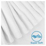 HOMEXCEL Bath Towel Set Pack of 4, 30 x 60 Inches Large Microfiber Bath Towels, Soft, Absorbent, and Quick Dry Towels for Bathroom, Pool, Beach, Swim, and Yoga, Large Bathroom Towels, White