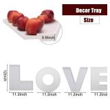 4PCS Larger Charcuterie Letter 12âLove fillable Tray, Letter Trays for Food, Wood Letter Tray Chocolate Candy Tray for Weeding Party Favors (Love- White)
