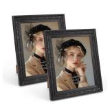 Edenseelake 8x10 Picture Frames Set of 2, Vintage Black Photo Frame 8 by 10 for Tabletop or Wall Decor