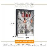 Dalema Waterproof Shelf Cover,600D Heavy Duty Dustproof Storage Wire Rack Covers,Outdoor Shelving Covers for Wire Shelves with Zipper 48