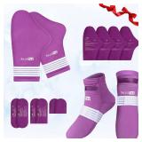 SuzziPad Cold Socks & Hand Ice Pack, Cooling Gloves for Chemotherapy, Chemo Care Package for Women and Men, S/M, Purple