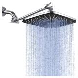 Veken Rain Shower Head, 11.8 Inch Large Rectangular Rainfall Showerhead, Adjustable Stainless Steel 11 inch Extension Arm, Detachable Waterfall Rain Fall Showerheads with Anti-Clog Nozzles, Chrome