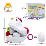 Easter Matching Eggs Toddler Toy with Push & Pull Chicken Box, 12 Pcs Montessori Sorter Learning Educational Toy, Multiple Shapes and Colors Fine Motor Skills Sensory Toy, Gift for Boys Girls
