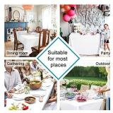 Hiasan White Rectangle Tablecloth - Waterproof Washable Polyester Fabric Table Cloth for Buffect Dining Birthday Party Wedding, 60 x 140 Inch