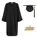 Happy Secret Unisex Matte Graduation Gown Cap Tassel Set 2025 for High School and Bachelor