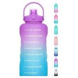 HydroPal Water Bottles with Straw, 128 oz Gallon Water Bottle Water Jug BPA Free Leak-proof Sports Bottle with Times to Drink Perfect for Fitness Gym Camping Outdoor (128 OZ Jacaranda)