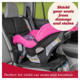 Lusso Gear Car Seat Protector (2-Pack) - Thick Padding, Waterproof - Child Seat Cover with Two Mesh Storage Pockets, Grey Foldable Design