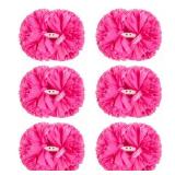 Extpro 6Pcs Cheerleading Pom Poms Matte Metallic Foil Cheer Pompoms with Baton Handle, Kids Adults Team Spirit Cheering Stuff for Sports Games Carnival (Matte Rose Pink)