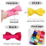 CÃLLOT Baby Hair Clips 50 Pieces 25 Colors in Pairs Baby Girls Fully Lined Baby Bows Hair Pins Tiny 2" Hair Bows Alligator Clips for Girls Infants Toddlers