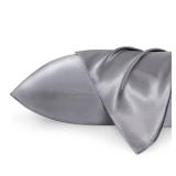 Bedsure Satin Pillowcases, Similar to Silk Pillowcase 2 Pack, Pillow Case for Sleeping Women with Envelope Closure, Gifts for Women Men, Dark Grey, Queen Size, 20x30 Inches