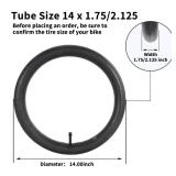 14 x 2.125 Bike Inner Tube Compatible with 14x1.75 14x1.9 14 x 1.95 14 x 2.10 14 x 2.125 Kid Bike Mountain Bike Tire Tube, with 32mm Schrader Valve-2 Pack