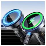 [Upgrade for iPhone 16]15W Magsafe Car Mount Charger LISEN,[100% Ultra Stable] Fast Magnetic Car Phone Charger, Vent Phone Mount for Car Wireless Charger Fits iPhone 16e 16 Pro Max 15 14 13 12,Samsung
