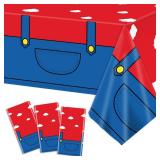 3 Pieces Super Brother Games Party Tablecloth Plastic Super Video Games Tablecover Super Bros Birthday Table Cloths Cartoon Games Theme Party Decoration for Kids Birthday Baby Shower 108 x 54 Inch