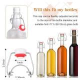 6 Pcs Flip Top Bottle Replacement Caps with 6 Sealing Silicone Gasket Flip Top Stopper for Glass Bottles Swing Lids Fit 8/17.5/26/35oz Bear Bottles
