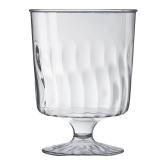 Kaya Elegant Clear Plastic Pedestal Wine Glasses - 8 oz. (Pack of 10) - Perfect for Celebrations, Gatherings, and Everyday Dining