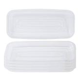 Idyllize Rectangular 5 Pieces of 9 by 4 Inch Clear Thick Plastic Heavy Duty Sturdy Plant Saucer Drip Trays for pots, Window Sills and Window Shelf (9"x4")