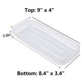 Idyllize Rectangular 5 Pieces of 9 by 4 Inch Clear Thick Plastic Heavy Duty Sturdy Plant Saucer Drip Trays for pots, Window Sills and Window Shelf (9"x4")