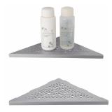 WELLUP Brushed Nickel 10ââ Corner Shower Shelf Bathroom Shower Shelves, 2 Pack Triangular 304 Stainless Steel Shower Corner Shelf for Tiled Walls, No Drilling