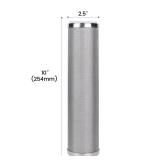 Amwater Stainless Steel Cleanable Wire Mesh Filter Cartridge 10âLength,2.5"OD(50 Micron)