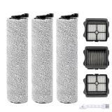 iFloor 3 HEPA Filter and Roller Brush Replacement for Tineco iFloor 3 and Floor One S3 Cordless Wet Dry Vacuum Cleaner, 3 Brush Rollers and 3 HEPA Filters