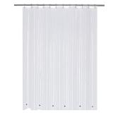Mrs Awesome Shower Curtain Liner with 6 Magnets Clear Thick PEVA, Premium Waterproof Plastic Shower Curtain Standard Size 72 x 72 inch, Clear