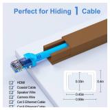 Yecaye 125in Brown Cord Hider - One-Cord Channel Cord Cover on Wall - Cable Management Kit - Wire Covers for Cords - Cable Raceway - 8X L15.7in W0.59in H0.4in, CMC03 Brown