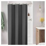Tititex Solid Grey Cloth Fabric Shower Curtain Liner with 2 Magnets - Texture Soft Hotel Quality Waterproof Shower Liner, Light-Weight & Machine Washable 36x72 inch