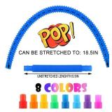 UrChoice 60 Pack Pop Tubes Sensory Toys, Connectable and Extendable Fidget Toys for Stress Relief, Party Favors for Kids, Treasure Box Toys for Classroom Prizes,Last Day of School Gifts for Kids