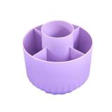 1 Pc 360 Degree Multi-Functional Pen Holder, 5 Slots Rotating Pencil Holder Makeup Brush Holder Desk Pen Organizer for Home, Office, School, Purple