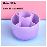 1 Pc 360 Degree Multi-Functional Pen Holder, 5 Slots Rotating Pencil Holder Makeup Brush Holder Desk Pen Organizer for Home, Office, School, Purple