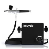 imyyds 40PSI Airbrush Kit with Compressor, Stepless Adjustable Air Brush Kit with Air Compressor, Portable Airbrush Gun Kit, Airbrush Compressor Kit for painting, Nails, Modeling, Cake