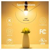 Lepro E12 LED Candelabra Light Bulbs, 5.5 watt, 40 watt Equivalent C37 B11 Ceiling Fan Bulb Chandelier Bulbs, 2700 Kelvin Warm White Type B Small Base Candle Lights, Frosted Plastic Shell, 3-Pack
