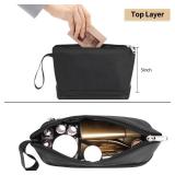 Ethereal Makeup Bag for Purse, Small Travel Makeup Organizer Bag for Women Daily Double Layer Cosmetic Bag Portable Makeup Brush Bags