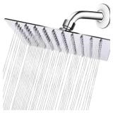 NearMoon Rain Shower Head, High Flow Stainless Steel Square Rainfall Shower, High Pressure Design, Awesome Shower Experience Even At Low Water Flow (8 Inch, Chrome Finish)