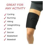 Adjustable Thigh Brace Support, Quadriceps Support and Thigh Wraps for Men and Women. Unisex Breathable Neoprene Non-Slip Hamstring Compression Sleeve