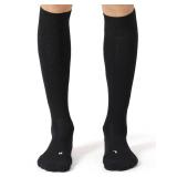 CelerSport 2 Pack Soccer Socks for Youth Kids Adult Over-The-Calf Socks with Cushion, Black (2 Pack), X-Small