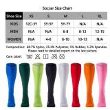CelerSport 2 Pack Soccer Socks for Youth Kids Adult Over-The-Calf Socks with Cushion, Black (2 Pack), X-Small