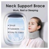 Neck Brace for Neck Pain and Support, Neck Support Brace, Adjustable Cervical Collar, Gray, 3" Tall, 19.5" Long