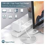 Mac Book Pro Charger - 118W USB C Charger Fast Charger Compatible with MacBook Pro/Air, M1 M2 M3 M4, iPad Pro, Samsung Galaxy, and More USB-C Devices(6.6 ft Cable Included)