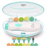 Baby Nail Trimmer 21 in 1, Usage Labeled Case & 13 Extra Replacement Tools, Royal Angels Baby Electric Nail File, Baby Nail Care, Nail Clipper Newborn Toddler Toes & Fingernails Nail Kit (Green)