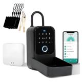 Smart Key LockBox,Bluetooth LockBox with Wi-Fi Hub for Anywhere Access, APP Control&Keys& Fingerprint& Password&IC Crad&Voice Control,6 Unlock Methods Electronic LockBox - Retail: $101.03