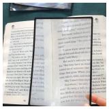 4pcs Page Magnifier for Reading, 3X Magnifying Lens Sheet/Bookmark Flat Magnifier Lenses Lay on Page, Magnifying Fine Print, Flexible Lens, by HYMAOME