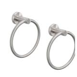 Voraus Towel Ring, Bathroom Hardware Stainless Steel Hand Towel Holder for Bathroom Wall Mounted,Modern Round Towel Hanger Wall Mounted (2, Brushed Nickel)